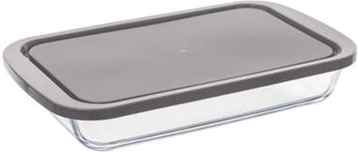 5five Keepeat Rechthoekige Glazen Schaal met Deksel - 29 x 18 cm, Transparant, 1,6 L