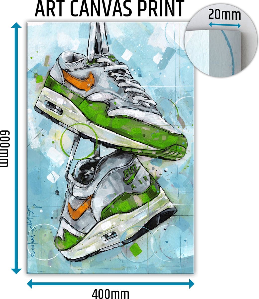 Sneaker canvas green 40x60 cm