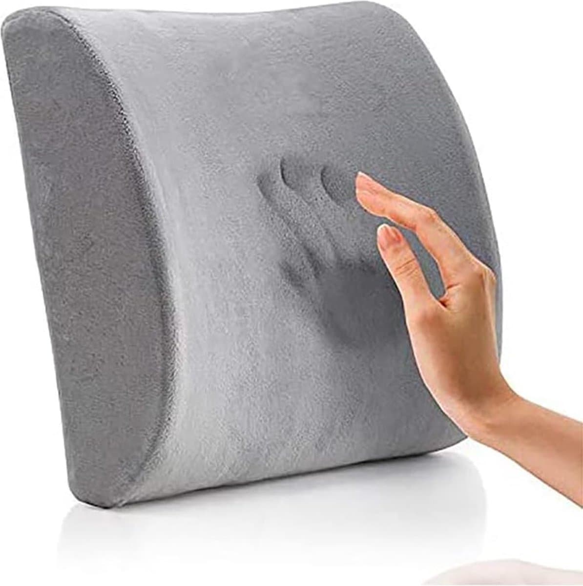 Ondersteunend Rugkussen voor Kantoorstoelen - Ergonomisch Design met Verstelbare Bevestigingsriem - Ademende Stof voor Langdurig Comfort - Grijs - Geschikt voor Rugklachten - Comfortabele Zitervaring - Duurzaam en Veelzijdig