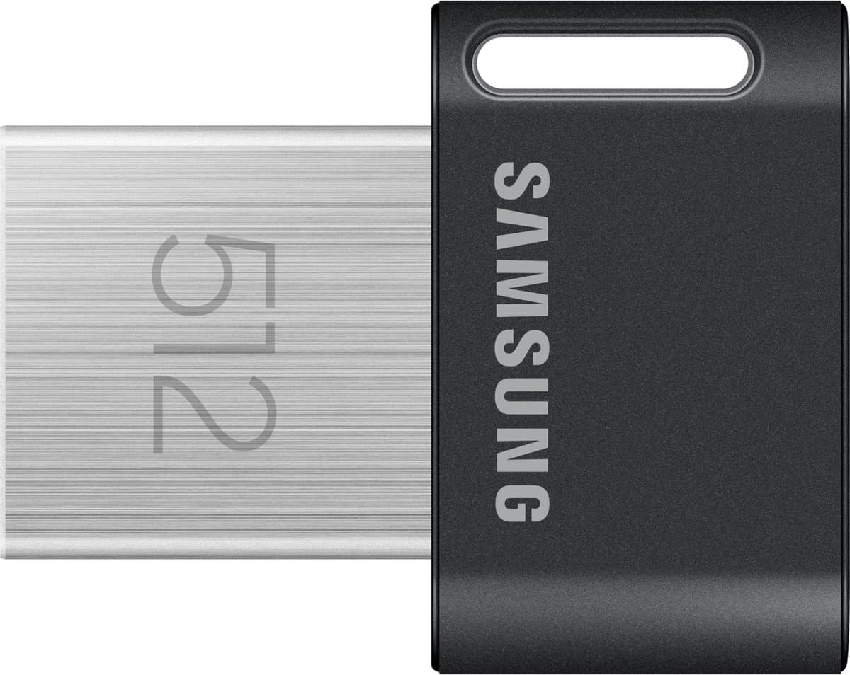 Samsung FIT Plus USB-stick 512 GB USB Type-A 3.2 Gen 1 (3.1 Gen 1) zwart, roestvrij staal