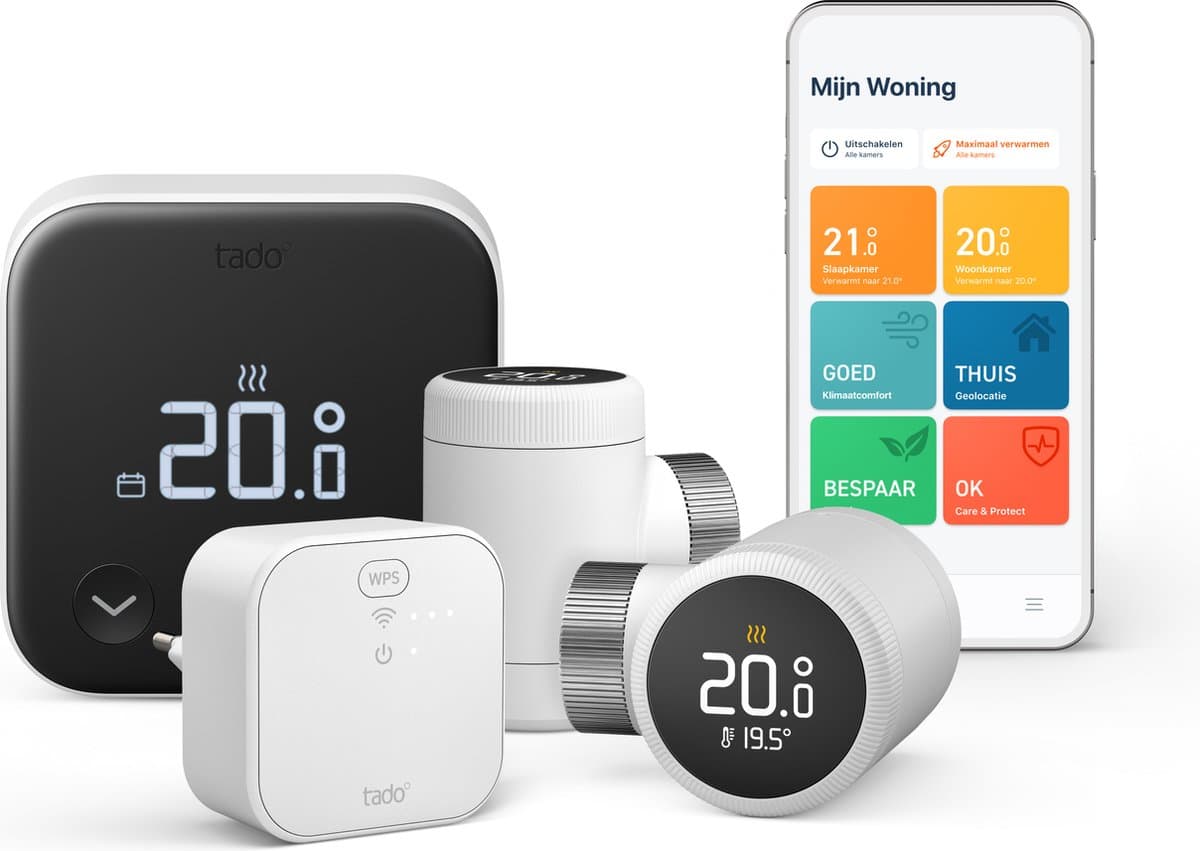 Tado Slimme Thermostaat X startpakket + 2 radiatorknoppen