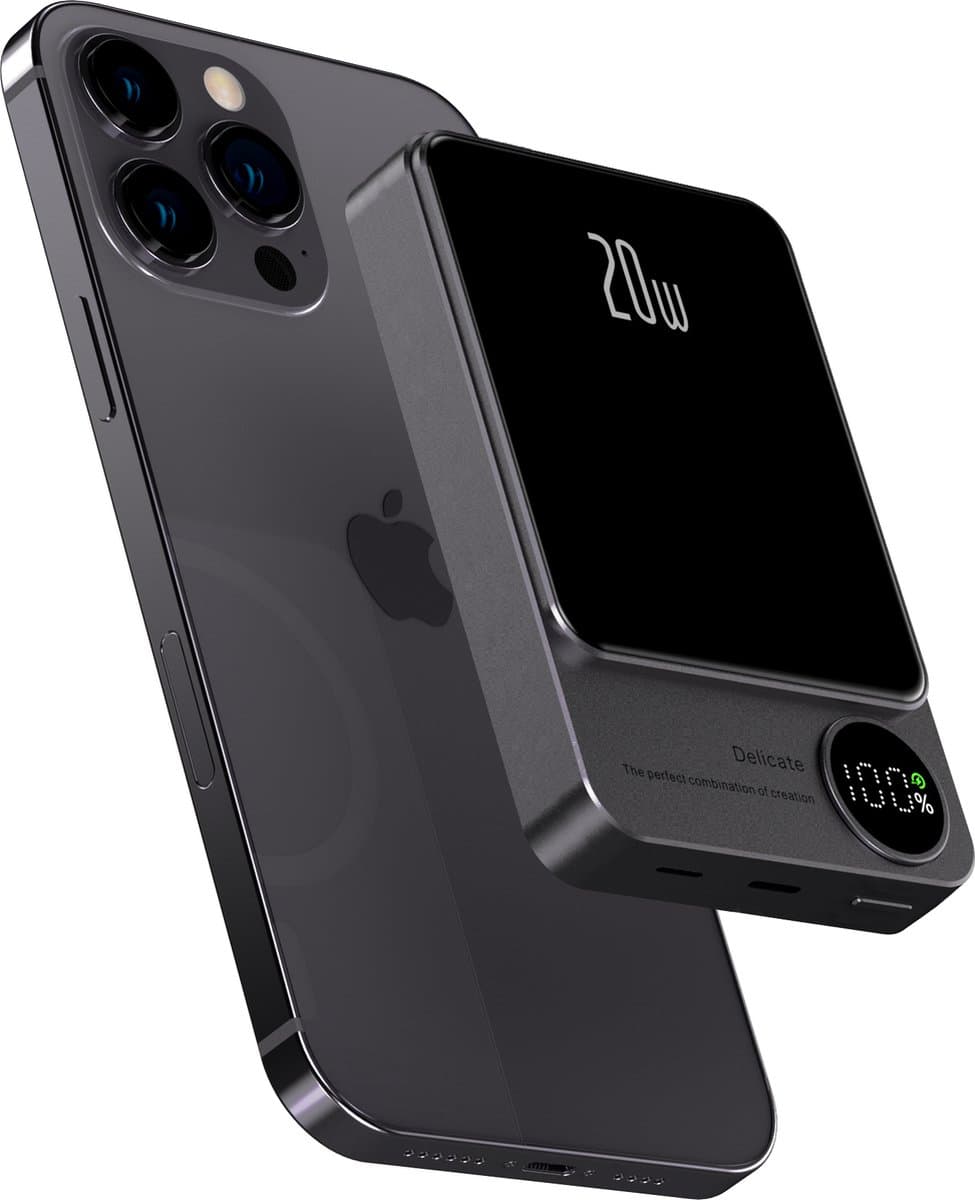 Frenkies® Powerbank 10.000mAh - Geschikt voor MagSafe - Snellader - Magnetisch 15W - Draadloos Opladen - Geschikt oor Iphone 12/13/14/15/16/17