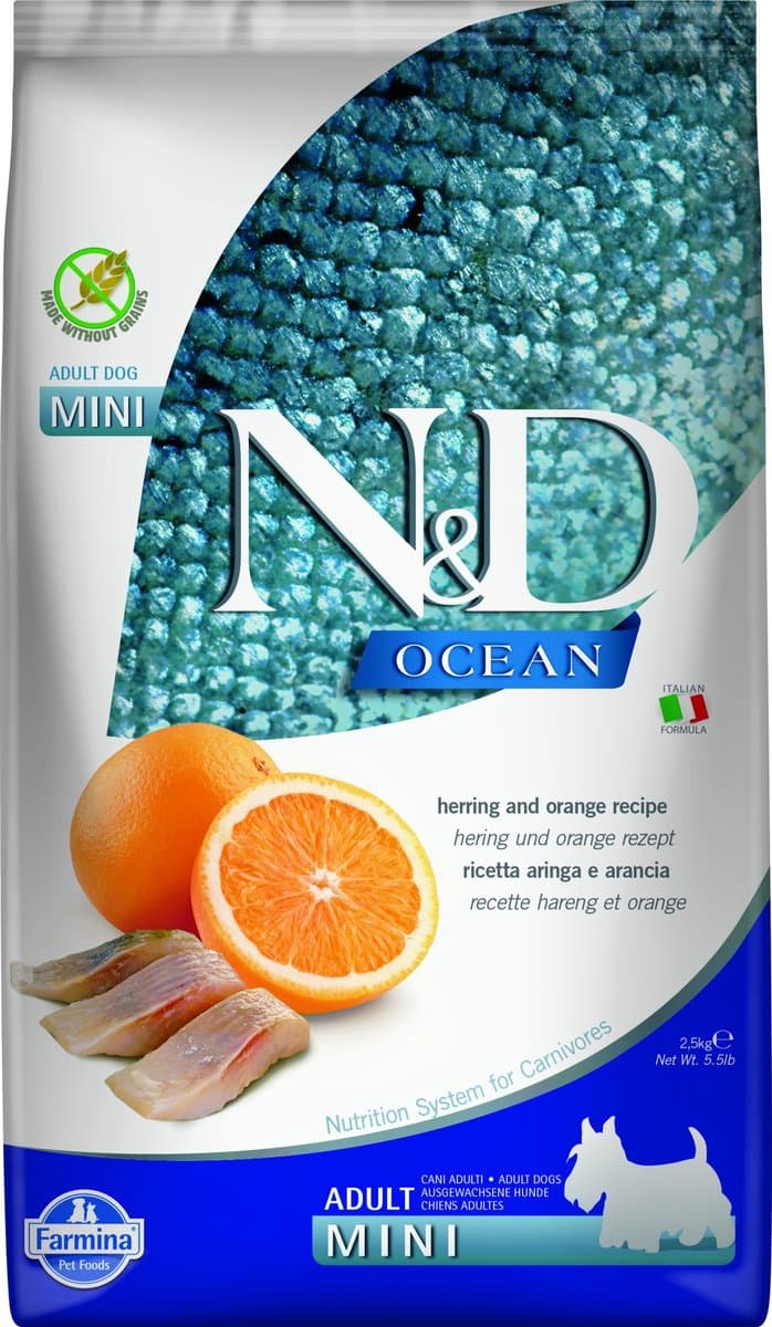 Farmina N&D Mini Adult 2,5 kg - Haring & Sinaasappel
