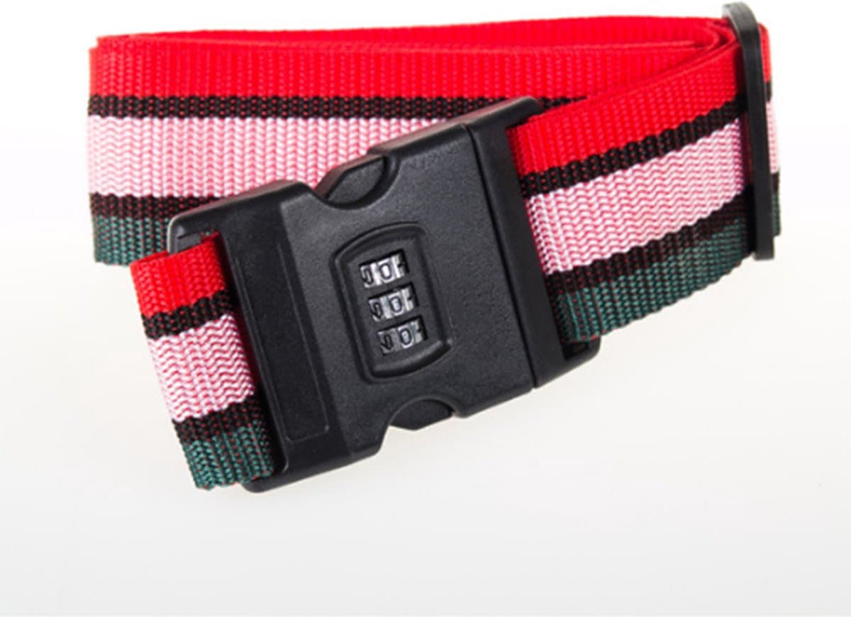 Kofferriem met cijfer slot, 2 stuks bagageriem, bagagestrap, verstelbare, kofferriemen met gesp, bagageriem, bagageriem,205cmX5cm--Reizen- 4 Kleuren Mengen,4 colors Mix