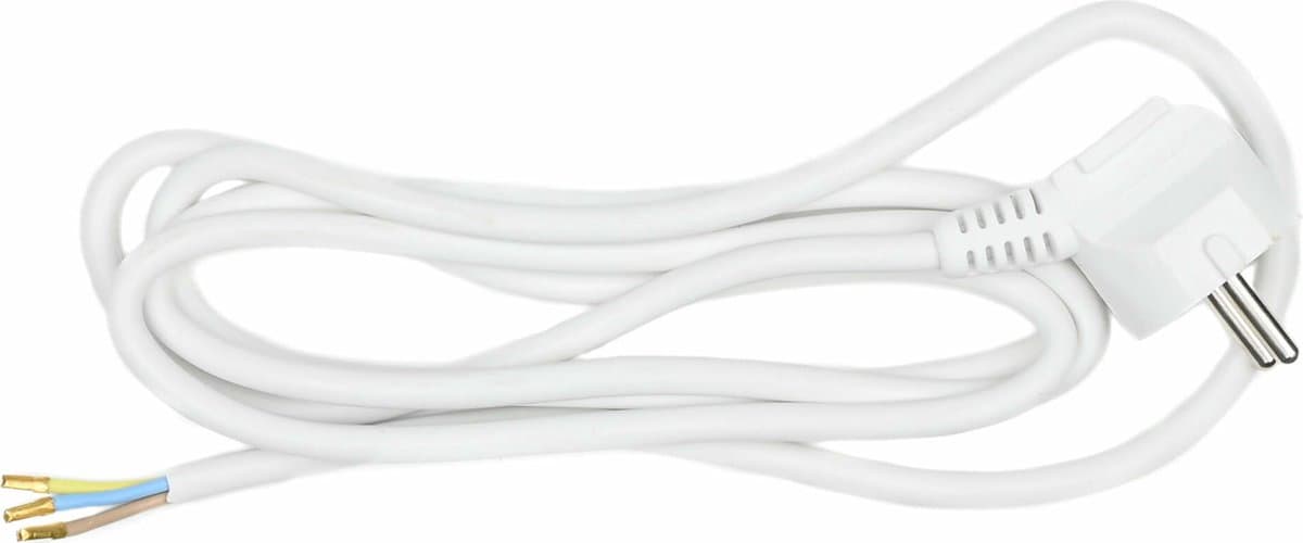 Benson Stroomsnoer met randaarde - 1.8 meter - wit - max. 2500W