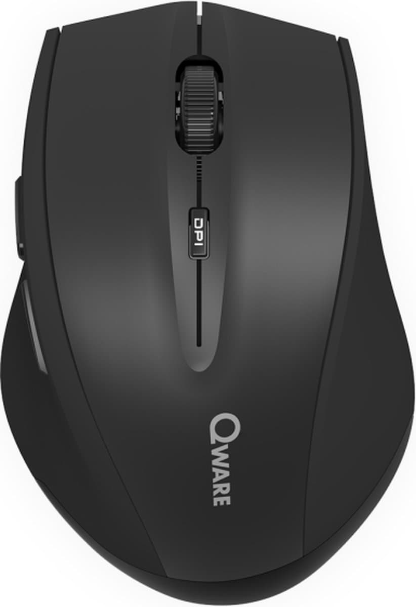 Qware Office - Muis - Draadloos - Duimsteun - Bolton - 800-1200-1600 DPI - Zwart