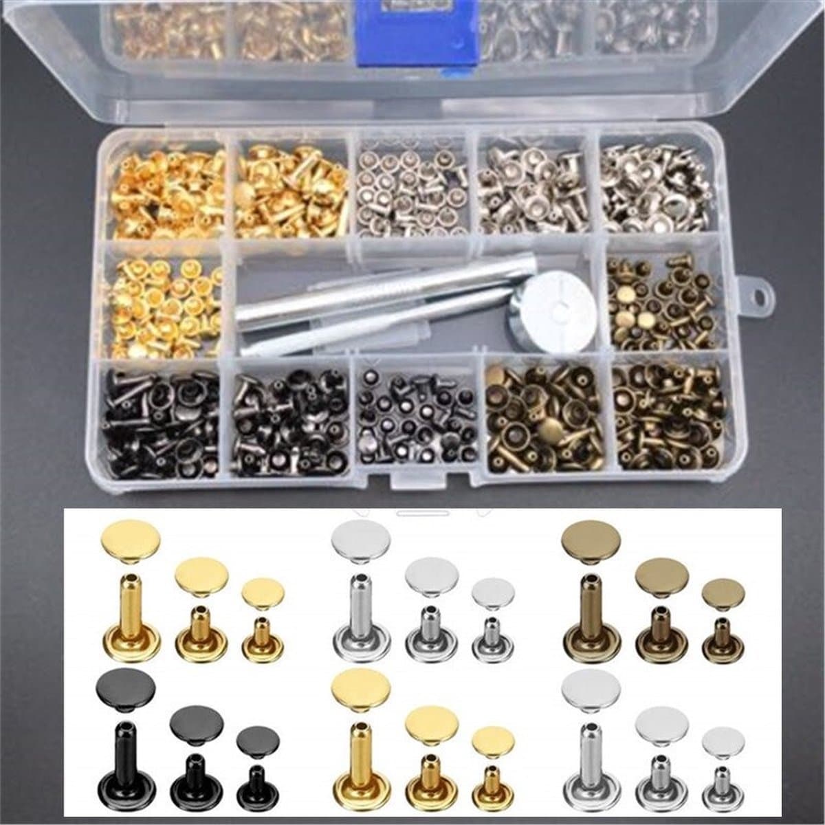 WiseGoods Luxe Set Klinknagels - Popnagels - Holnieten - Klink Nagel - Studs - Gereedschap - Handgereedschap - Tool DIY - Hobby