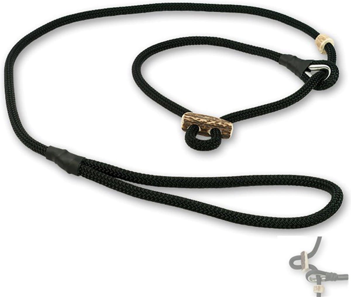Mystique moxon jachtlijn met Dubbele Stop 8 mm – 150 cm Zwart