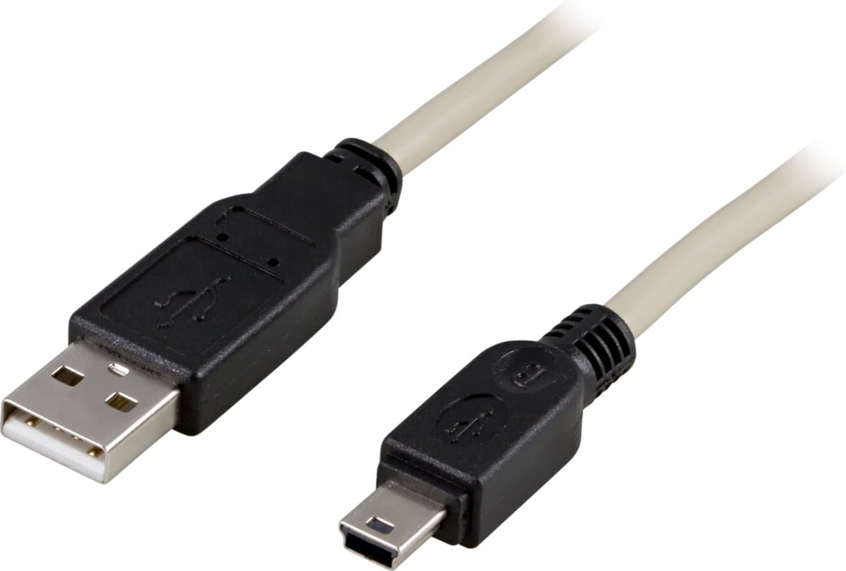 Deltaco USB 2.0 Cable A/mini B, 1m 1m USB A Mini-USB B Mannelijk Mannelijk USB-kabel