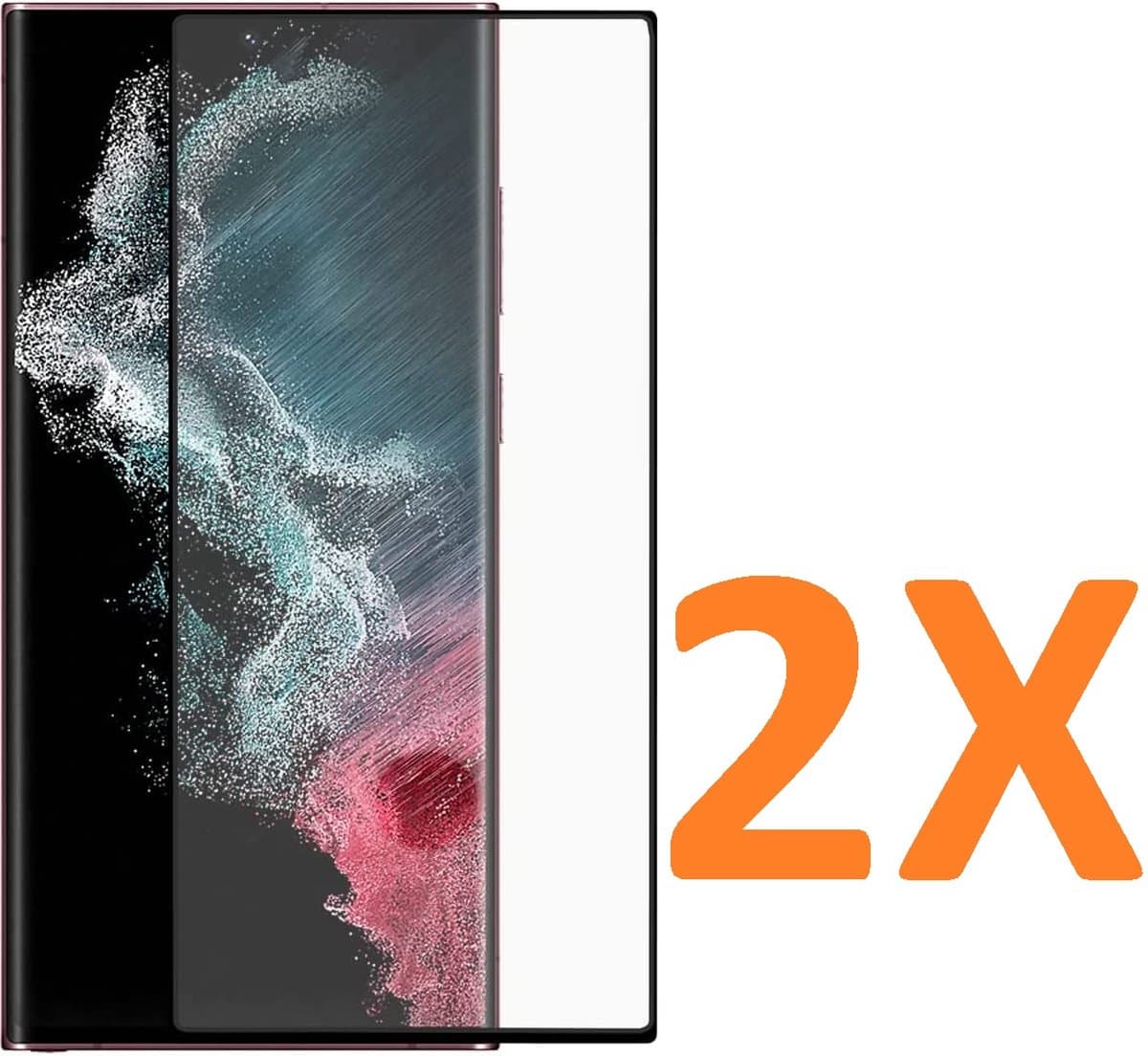Screenprotector Glas - Volledige Dekking Scherm Tempered Glass Screen Protector - 2x Geschikt voor: Samsung Galaxy S22 Ultra