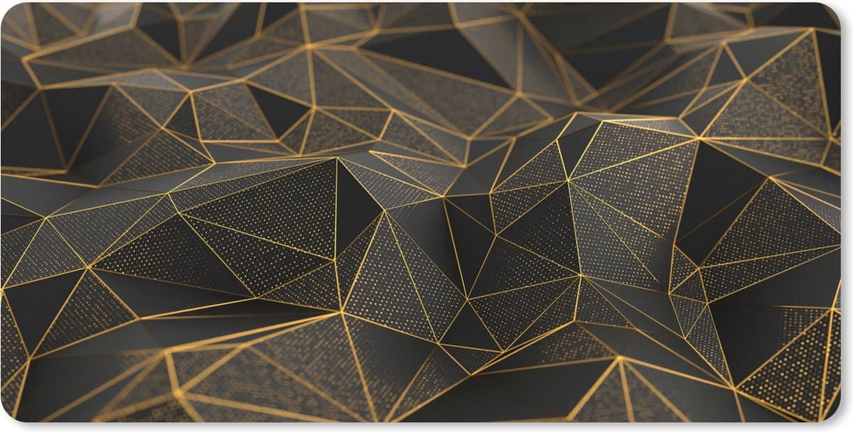 Muismat XXL 80x40 cm - Bureau onderlegger - Bureau mat Abstract - Goud - 3D - Luxe - Kunst - Bureaumat - Gaming mousepad xl - Bureaulegger groot - Computer deskmat
