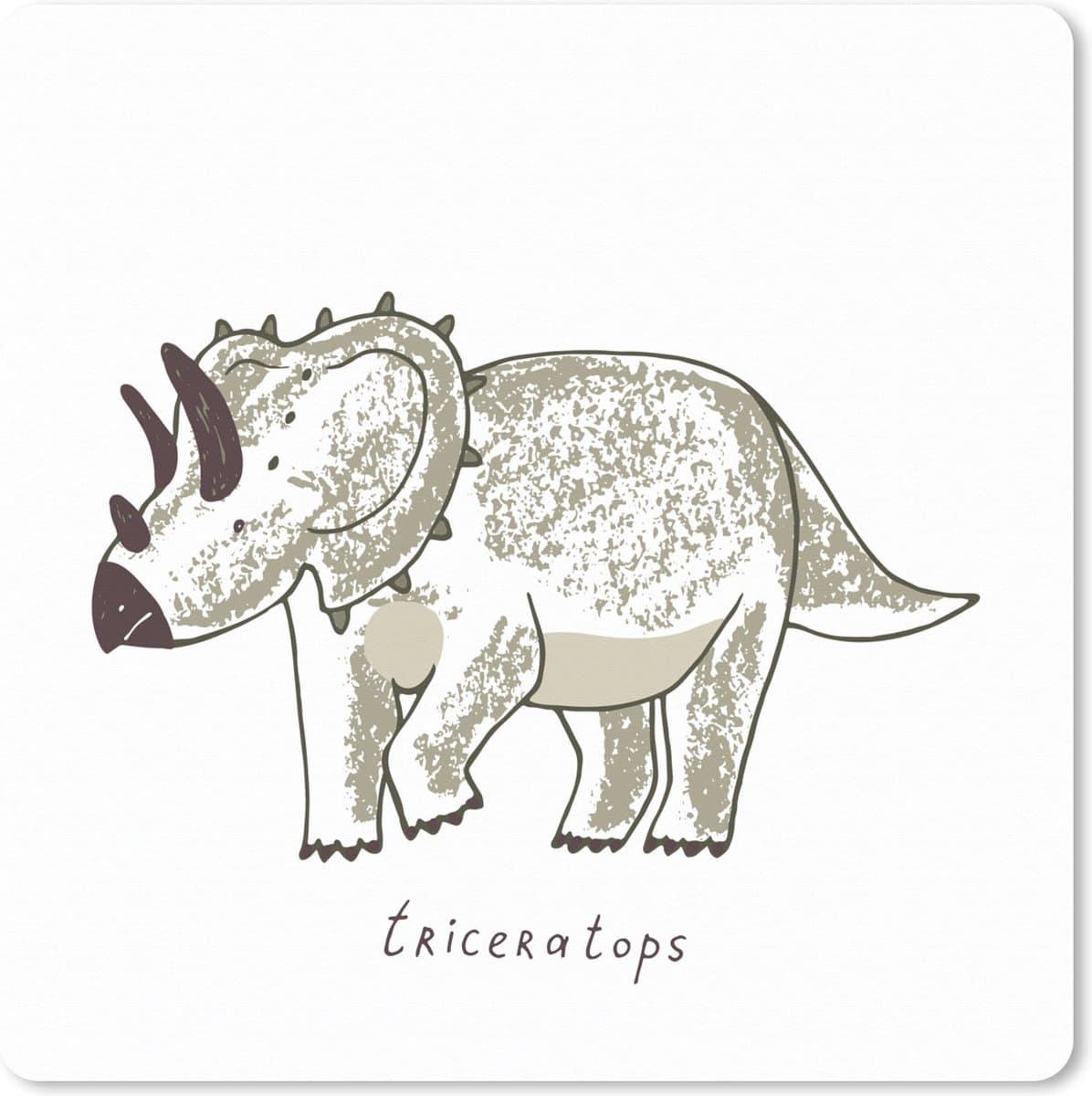 Muismat XXL 40x40 cm - Bureau onderlegger - Bureau mat Kinderkamer - Triceratops - Dinosaurus - Jongens - Meisjes - Kids - Bureaumat - Gaming mousepad xl - Bureaulegger groot - Computer deskmat