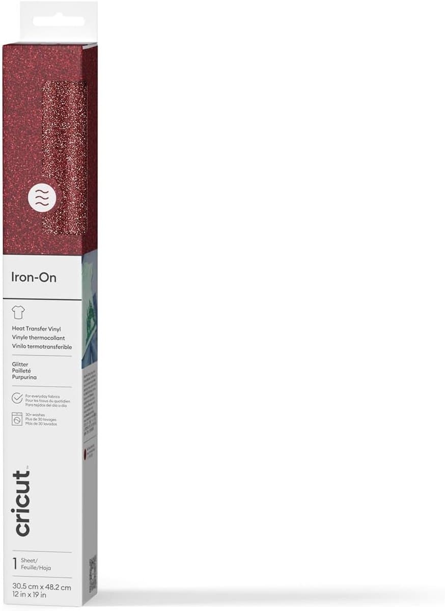 Glitter Strijkijzer - Textiel Applicatie - Kleding Personaliseren - Glanzende Stijl - 30x48cm - Rood