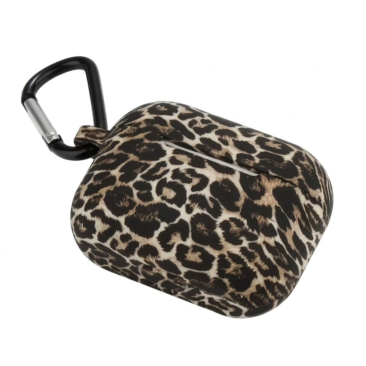 Zwart bruin luipaard print hoesje voor oordopjes dames met clip geschikt voor AirPods 4 siliconen soft case lichtgewicht beschermhoes