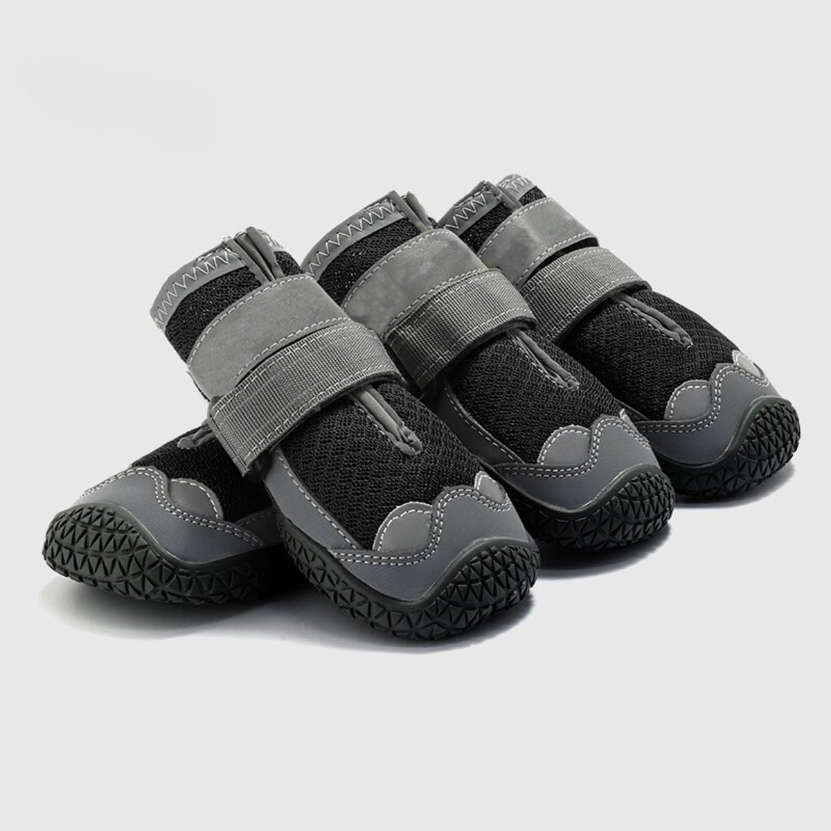 4 stuks hondenlaarzen, ademende hondenlaarzen met antislipklauwen, reflecterende hondenlaarzen voor sneeuw en wandelen, zwart,binnenbreedte 5cm