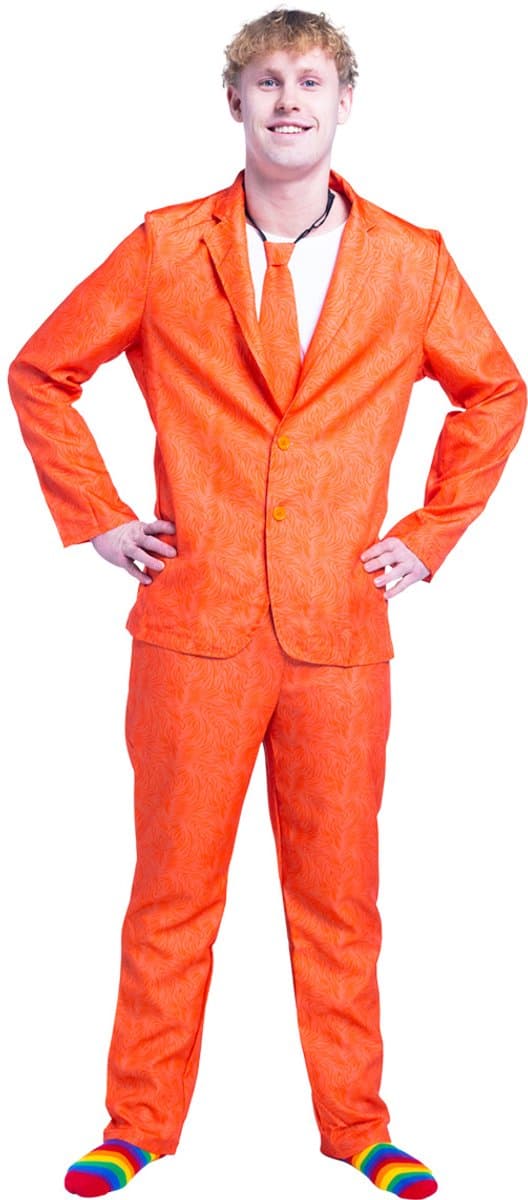 Kostuum - Pak - Carnavalskleding - Carnaval kostuum - Koningsdag - Heren - oranje - Maat XL