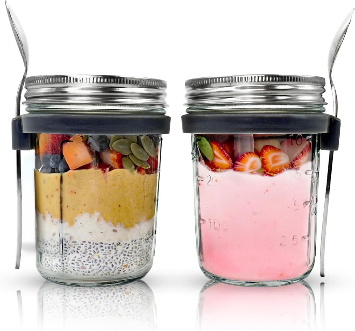 Overnight Oats Potjes - Mason Jar - Meusli Beker met Deksel