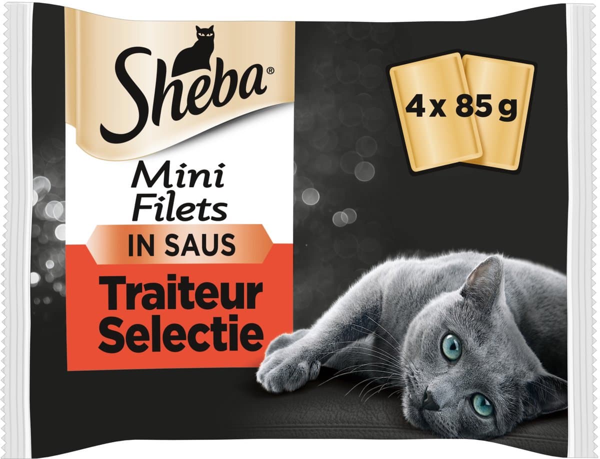 Sheba mini filets in saus traiteur selectie kattenvoer 4 x 85 g