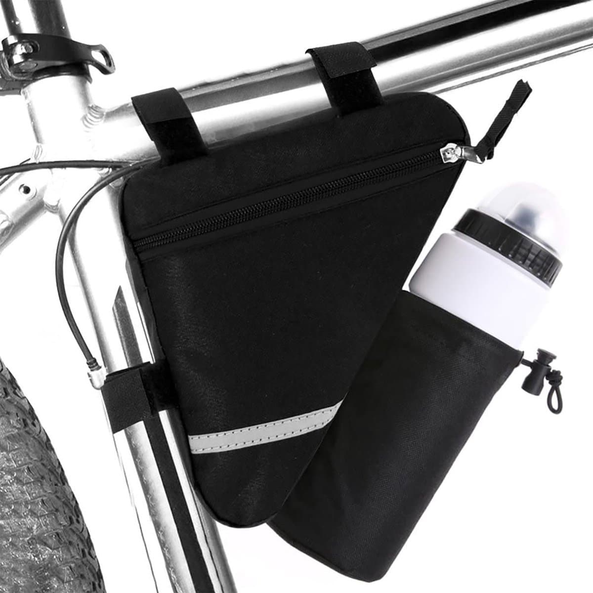 YONO Frame Tas Fiets met Bidonhouder - Geschikt voor Racefiets / Mountainbike - Alternatief voor Stuurtas / Zadeltas - Waterafstotend - Zwart