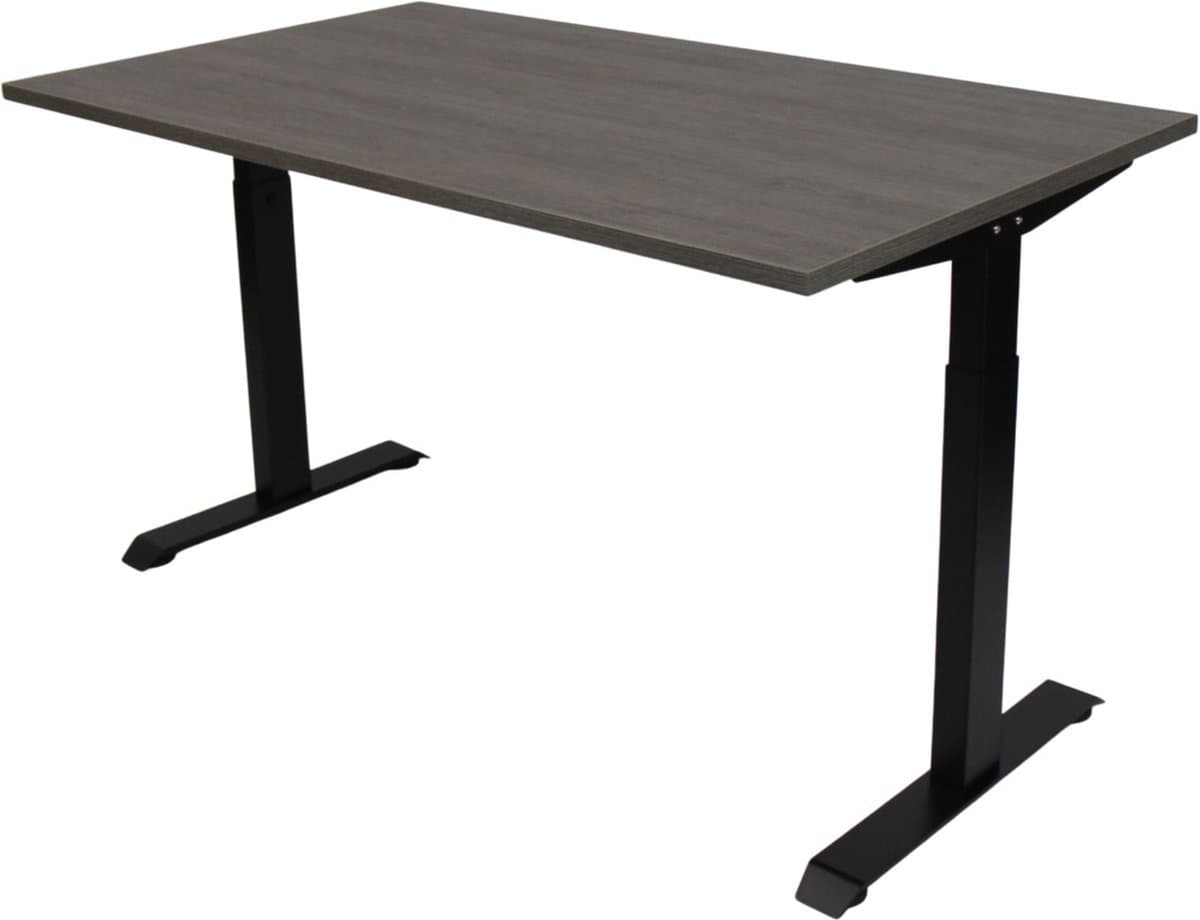 Office Hero® Cosmic - In hoogte verstelbaar bureau zwart frame - Game bureau - Computertafel - Werktafel - 120x80 - Logan eik