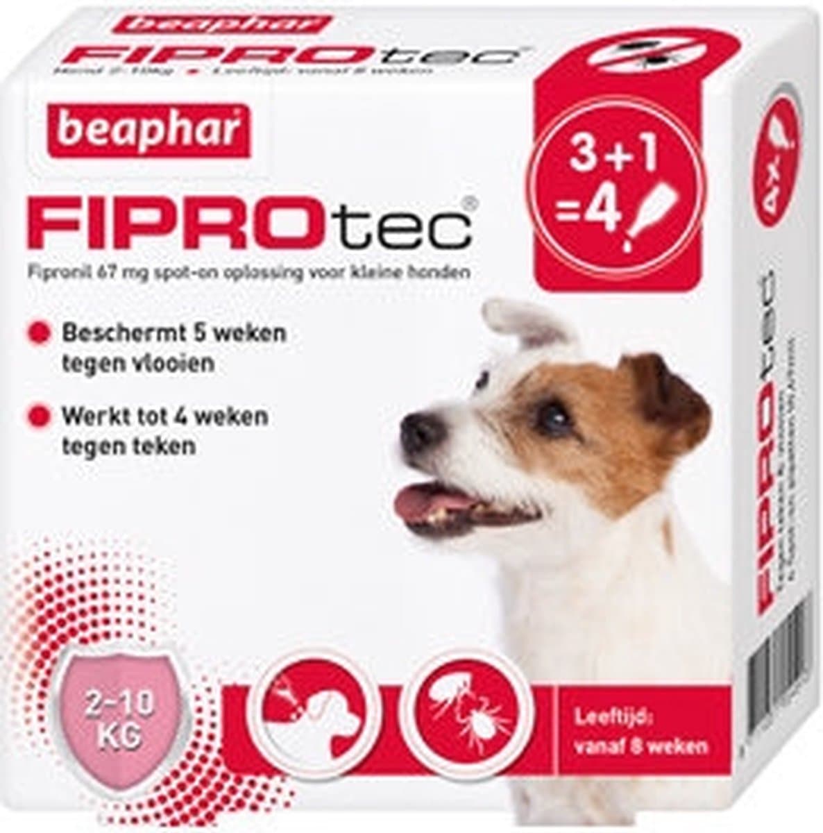 Beaphar FiproTec - tegen teken en vlooien - 2-10 kg - 3 pipetten