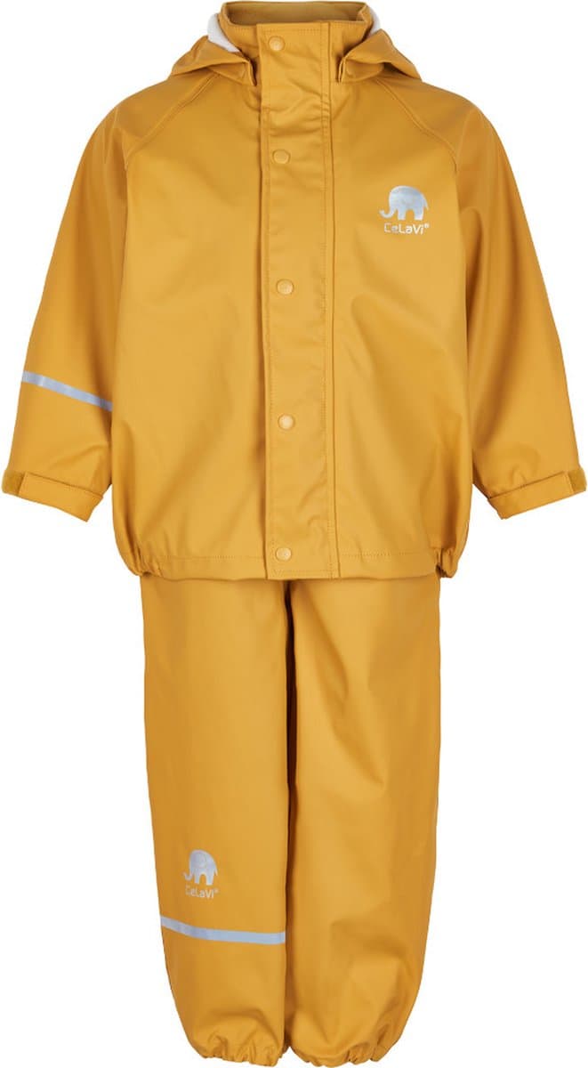 CeLaVi - Basic regenpak voor kinderen - Mineraalgeel - maat 90 (86-98cm)