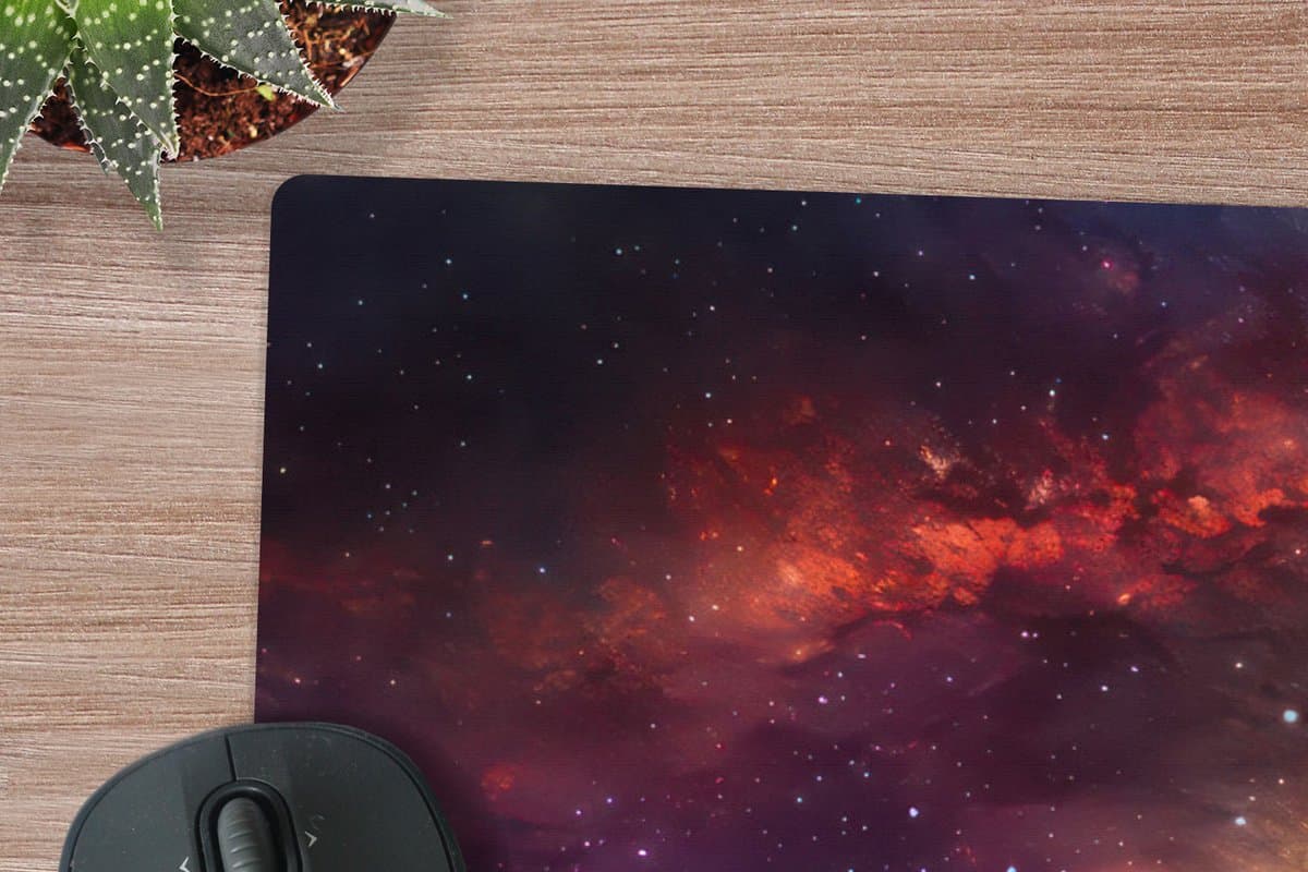 Muismat XXL 120x80 cm - Bureau onderlegger - Bureau mat Sterrenhemel - Ruimte - Melkweg - Neon - Bureaumat - Gaming mousepad xl - Bureaulegger groot - Computer deskmat - Geschikt voor Gaming Muis en Gaming PC set-up