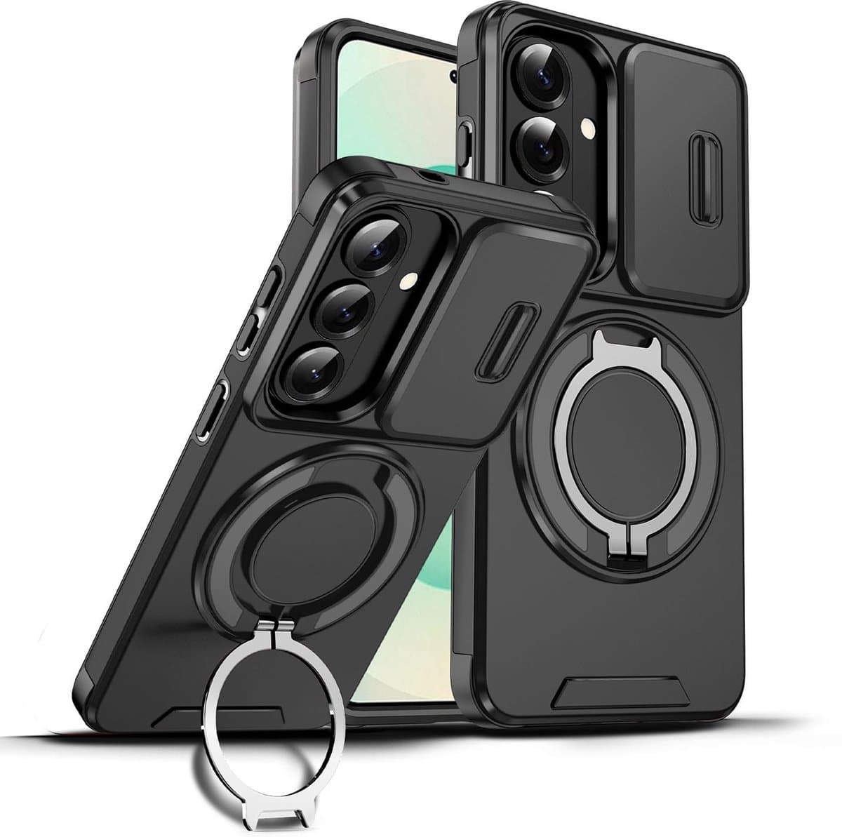 Dailygoods - Schokbestendige Beschermhoes voor Samsung Galaxy A37 5G met Metalen Standaard