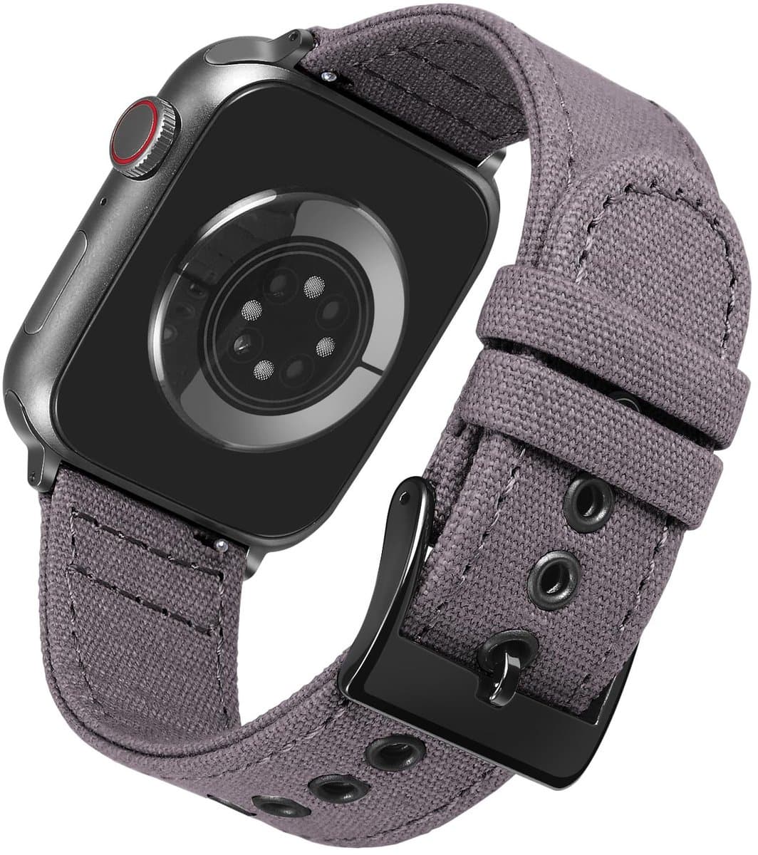 NTHProducts - Apple Watch Band - Canvas - Comfortabel en stijlvol - 38mm 40mm 41mm 42mm 44mm 45mm 46mm 49mm - Duurzaam en veelzijdig - Geschikt voor iW...
