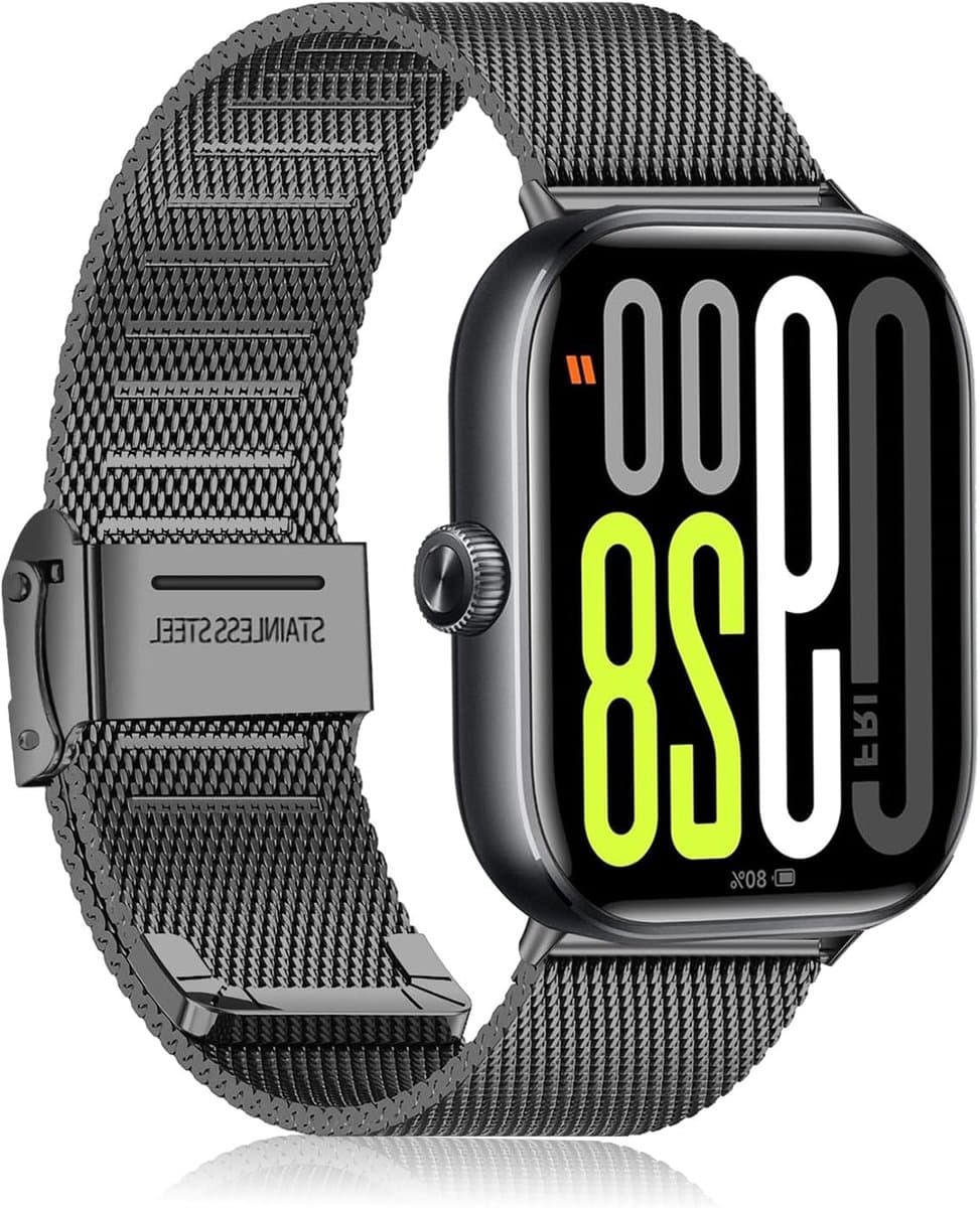 Ademend Vervangarmband voor Xiaomi Redmi Watch 4 - Woven RVS Mesh Horlogeband voor Mannen en Vrouwen, Waterdicht en Robuust Design