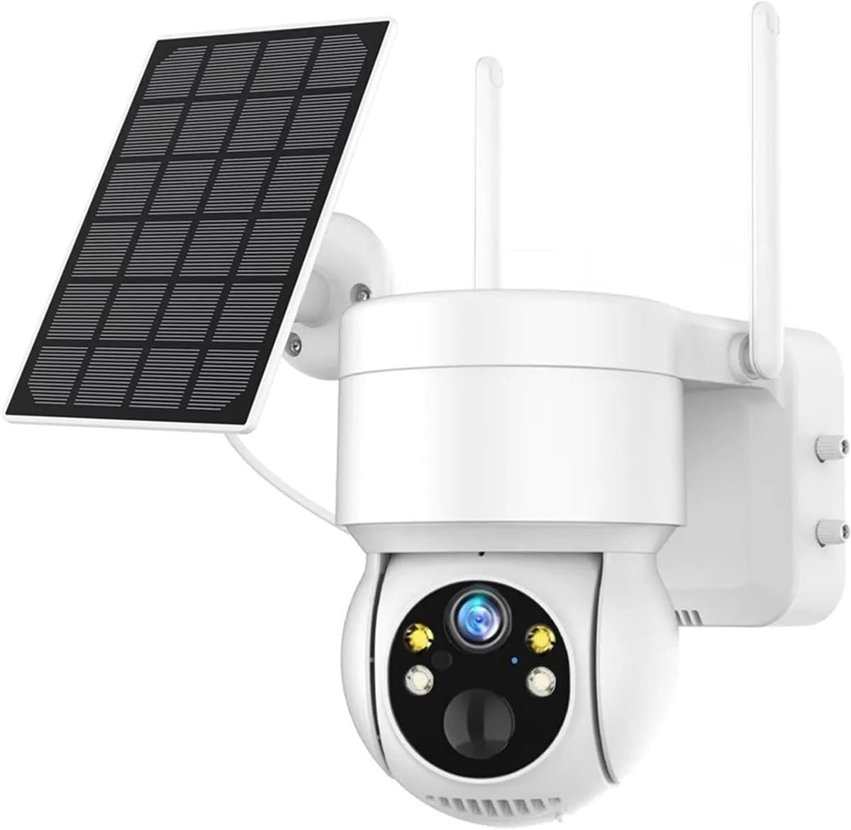 Beveiligingscamera Buiten - Draadloze IP Camera - Huisbewaking - Zonne-energie Aangedreven - 4MP HD - Wit