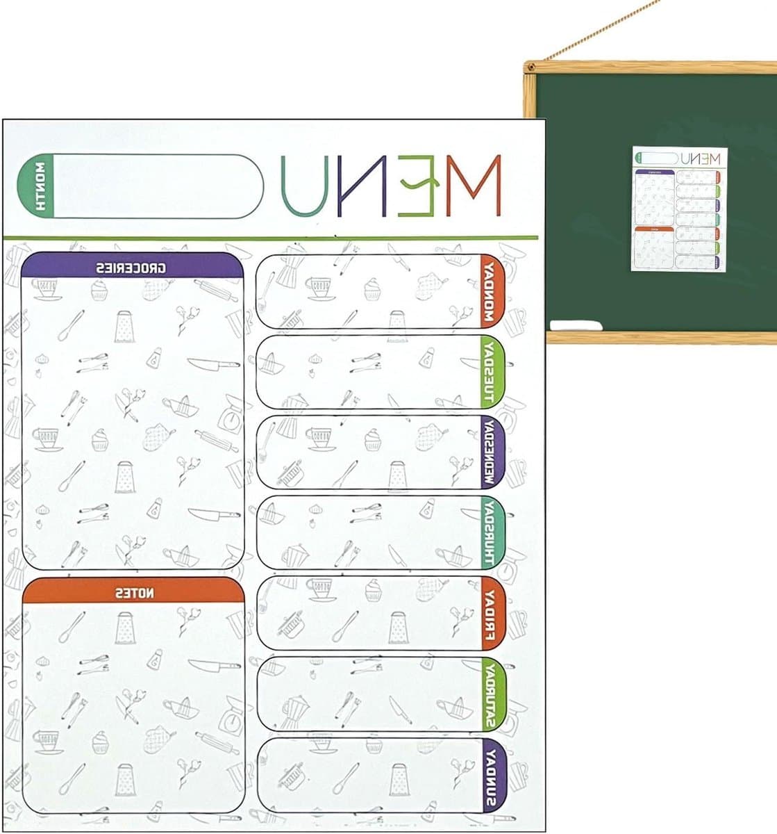 Koelkastplanner - Weekplanner Whiteboard - Keuken Organiseren - Magnetisch Oppervlak - 28 cm - Wit