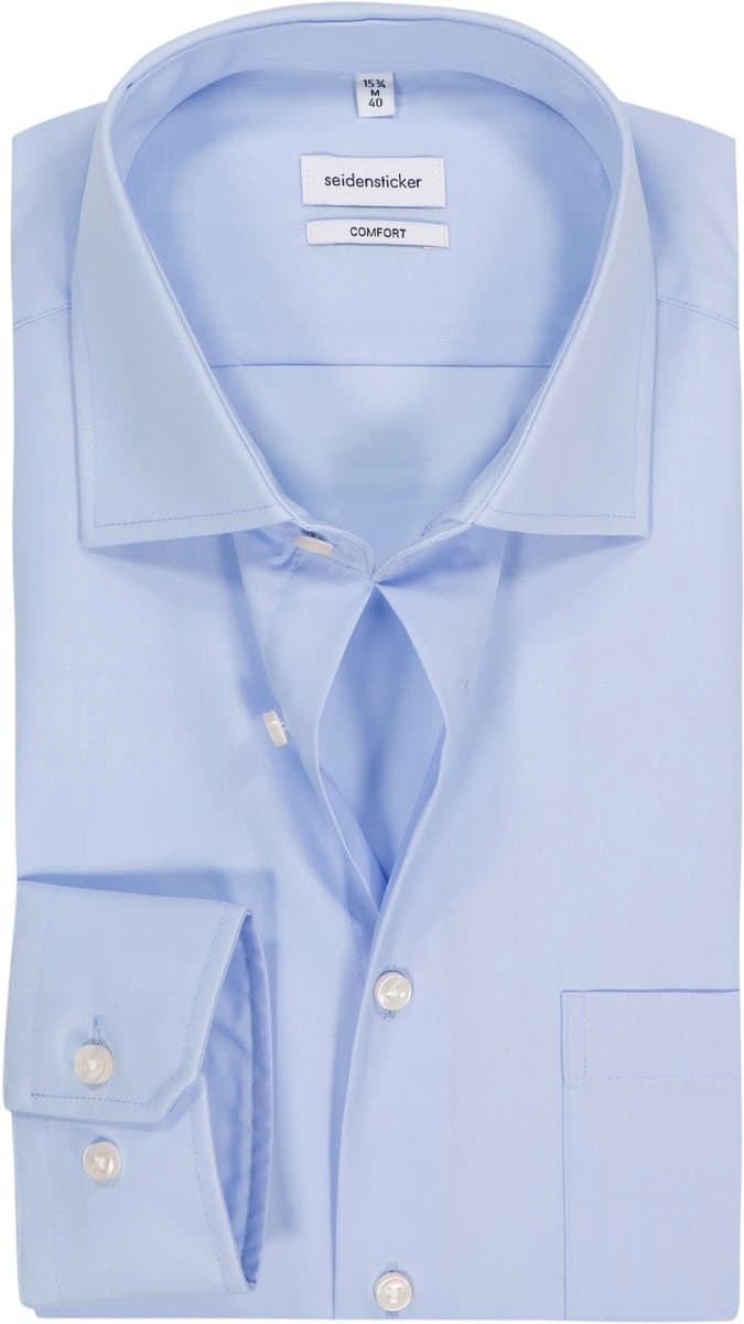 Seidensticker comfort fit overhemd - popeline - blauw