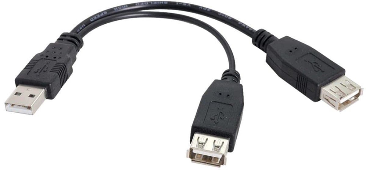 Dailygoods - Dailygoody - USB 2.0 A Plug naar Dual Data & Power Kabel - 20cm - Verlengkabel - Hoogwaardige kwaliteit - Geschikt voor dataoverdracht - Ideaal v