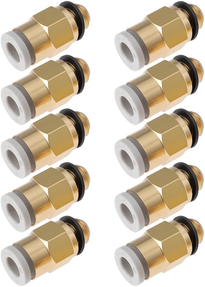 Dailygoods- Extruder Connector M6 - 10 Stuks - Geschikt voor PTFE-buizen - Compatibel met Creality CR-10/Ender-3 - Lengte 17,2 mm - Snelle verbinding - 3D Printer Connector