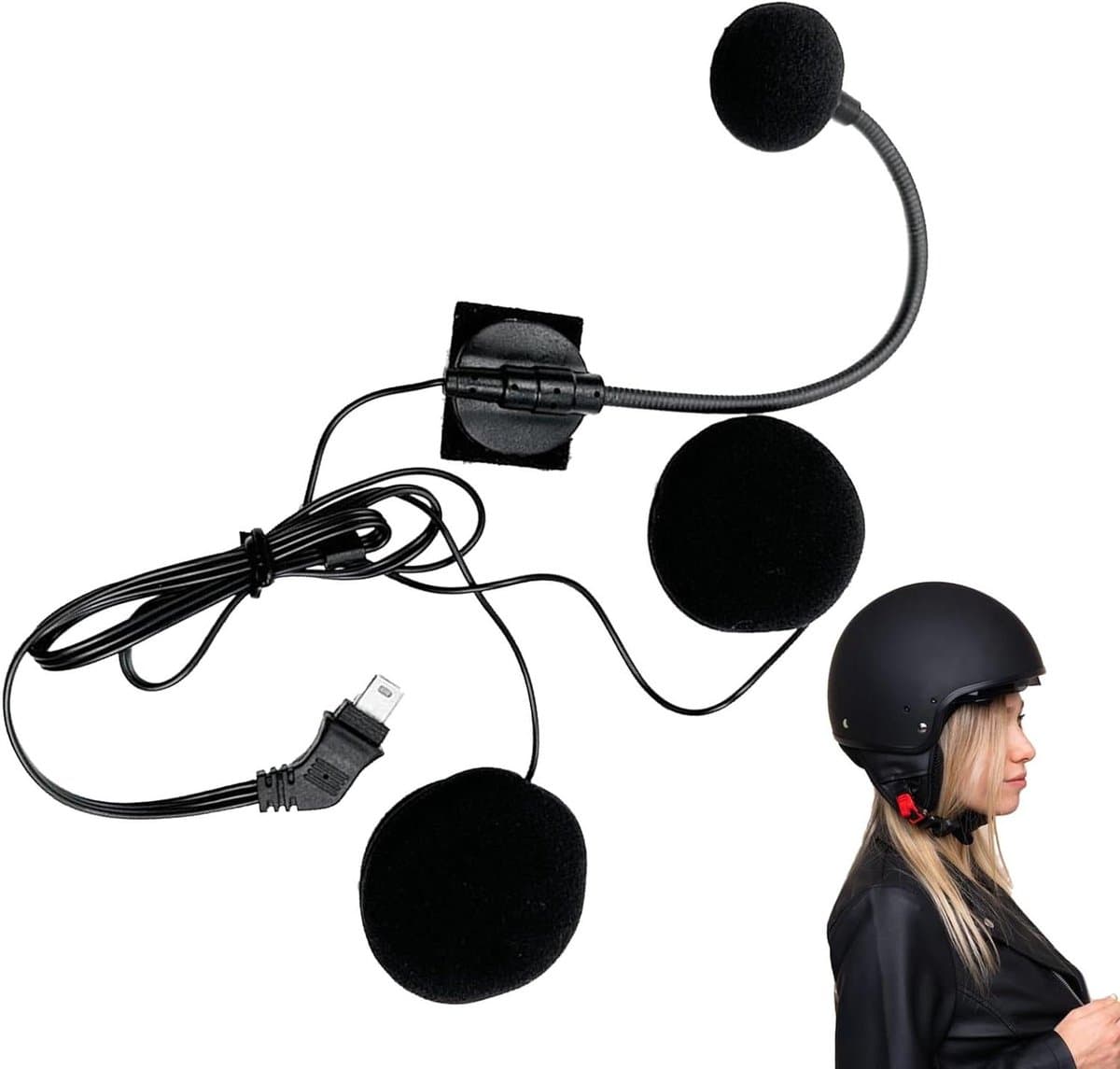 Motorhelm Microfoon - Communicatie Headset - Motorfiets Communicatie - Verbeterde Spraakhelderheid - 77 cm - Zwart