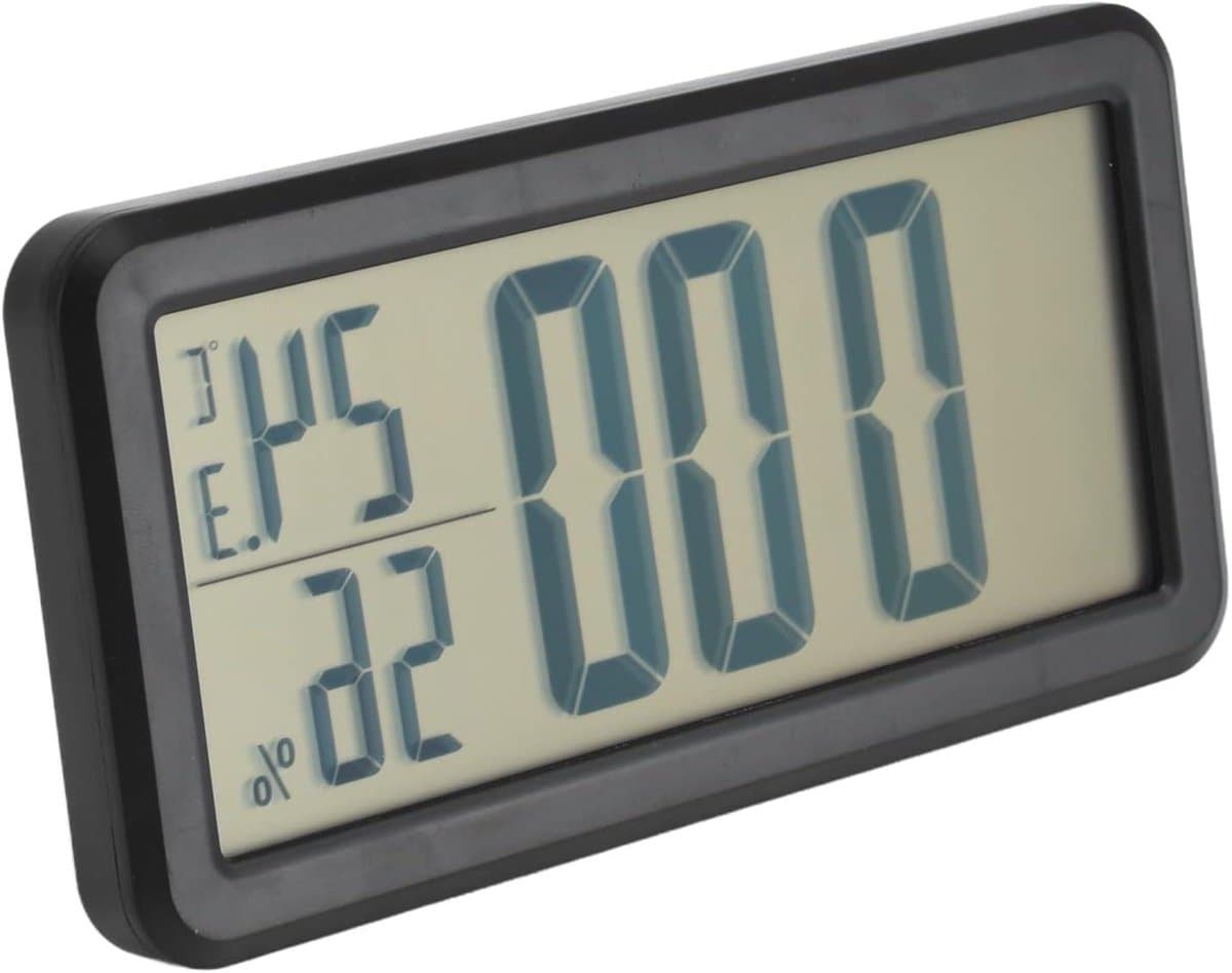 Digitale Wekker - Bureauklok Mini Klok - Temperatuur Vochtigheid - Real-time Monitoring - 150 x 75 x 14 mm - Zwart