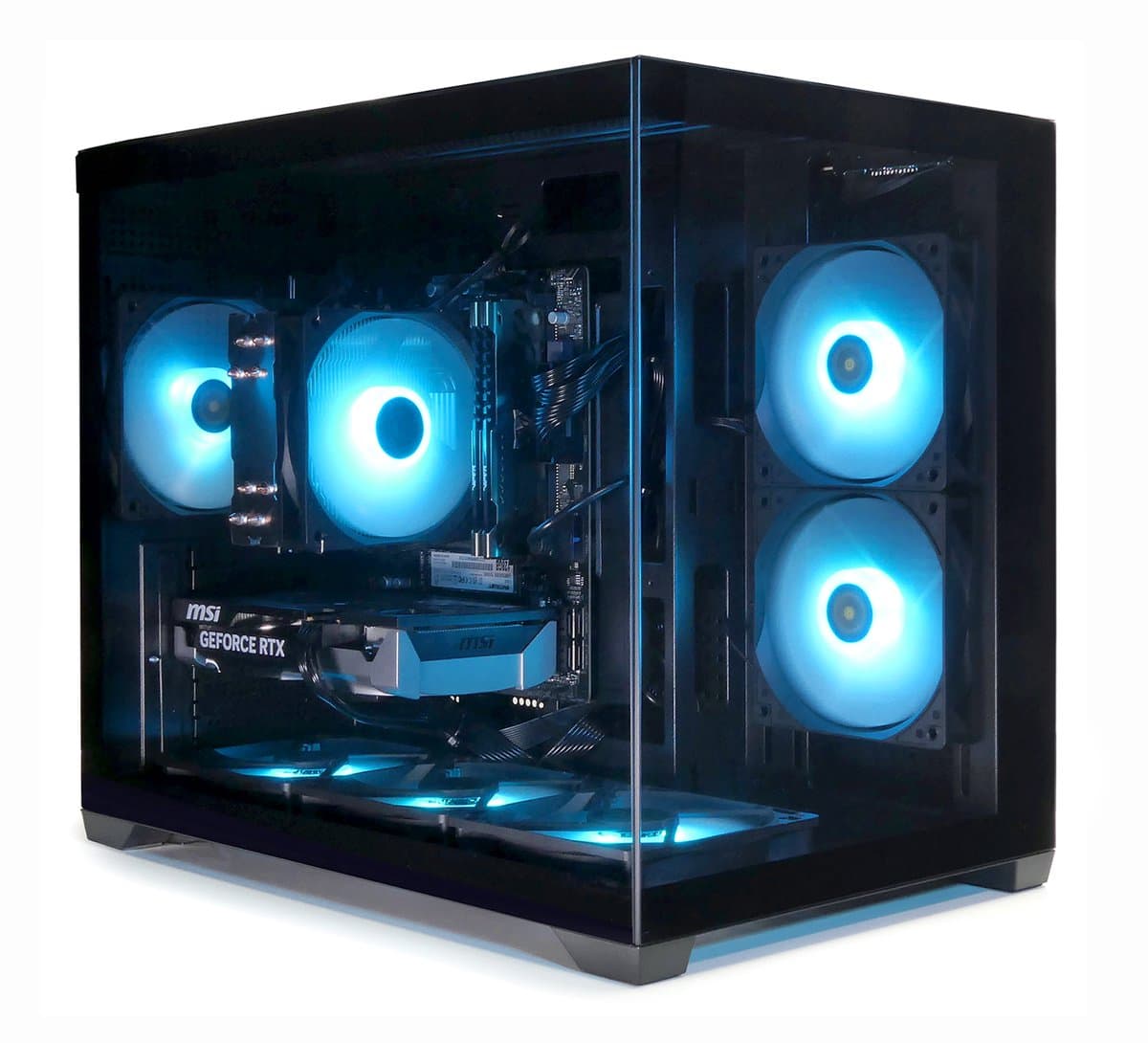 AMD Ryzen 7 5700X High-End Game PC - RTX 3050 8GB - 32GB RAM - 1TB SSD - Aquariumcase met aRGB Towercooler (+25% CPU Performance) - WIN11 - WIFI - Gamdias Aura GC10M