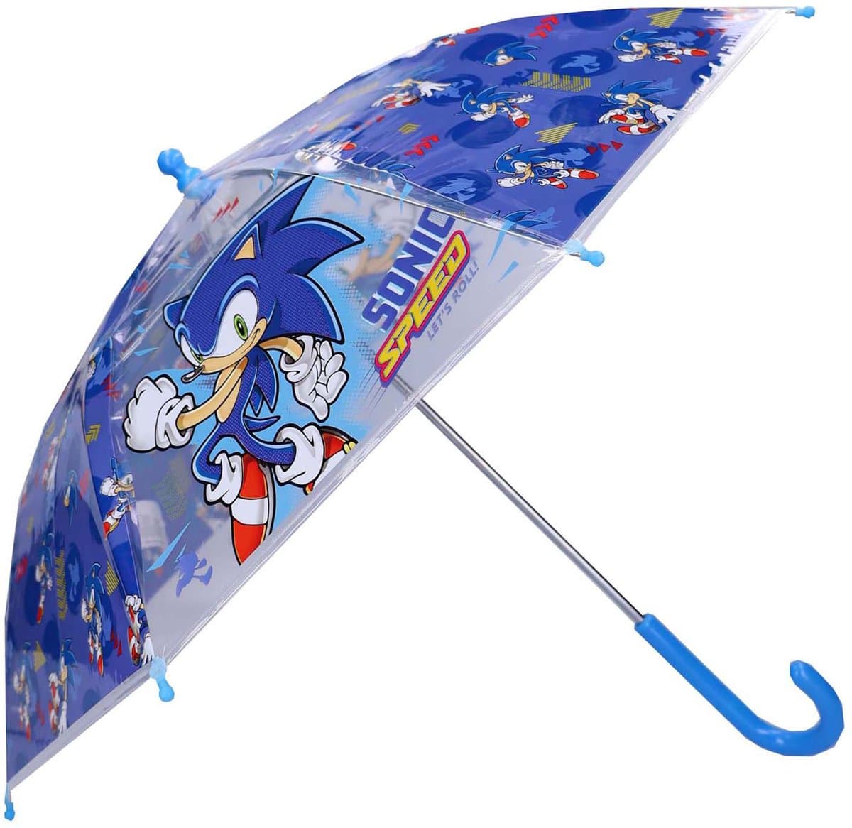 Sonic Rainy Days Paraplu - Blauw / Transparant - 60 x 71 x 71 cm - Kinderparaplu