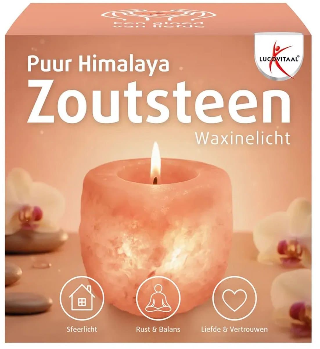 Lucovitaal Zoutsteen Theelichtje 1 Stuk