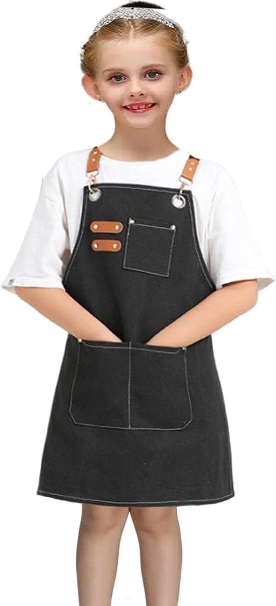 Kids Schorten AdjustableTool Waterdicht Voor Koken Schilderen Tuinman Canvas Schort Voor 6-12 Meisjes En Jongens