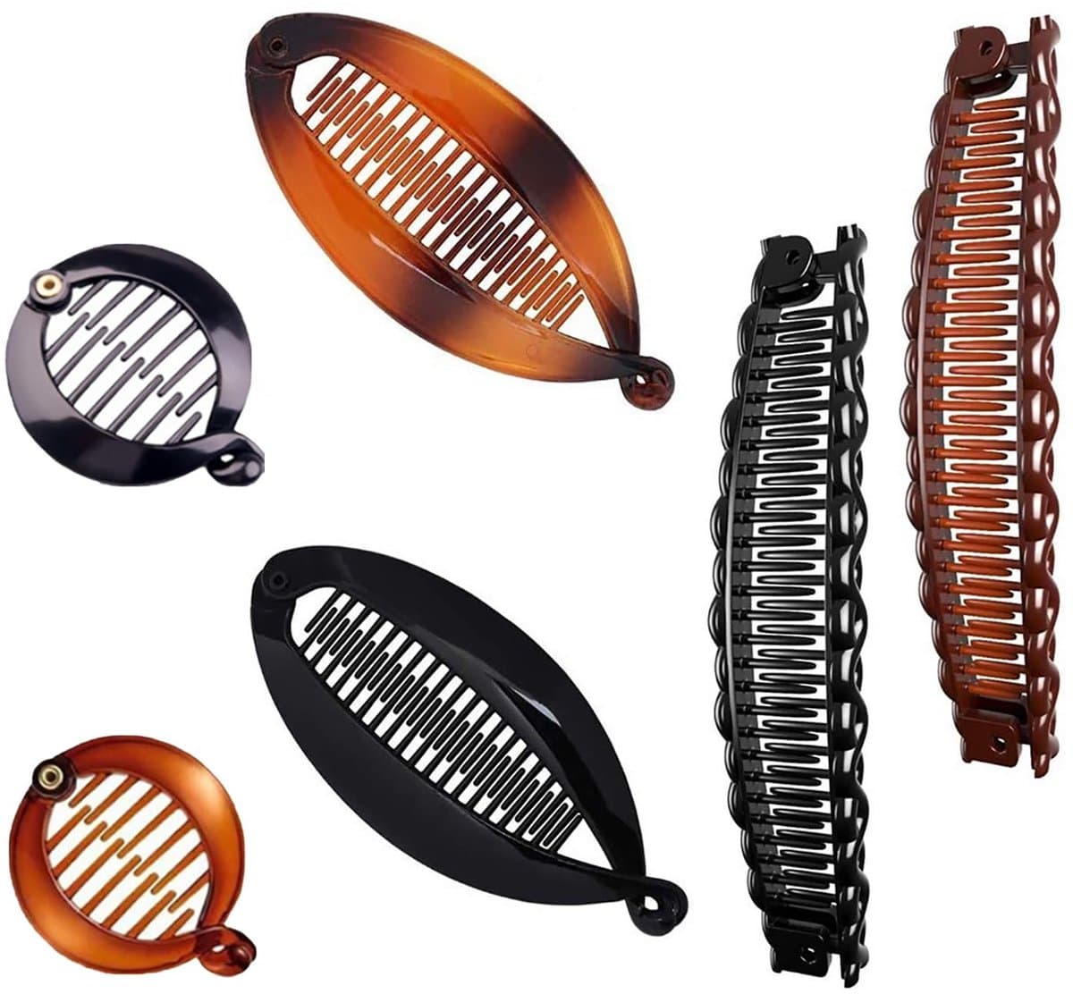 Originap 6 stuks haarklemmen voor meisjes, bananenclip, dik haar, bananenspeld, haarclip voor dik haar, hoofdband, krullend of glad haar, visclips, paardenstaart-houderclip, voor dames en meisjes