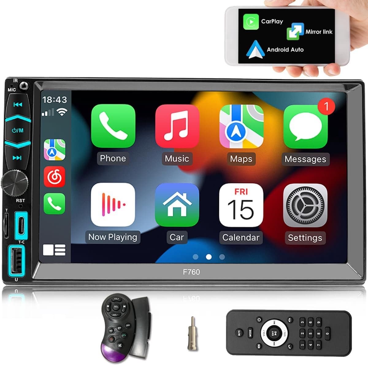 Autoradio Met Klapscherm - Apple Carplay Scherm - Bluetooth Radio