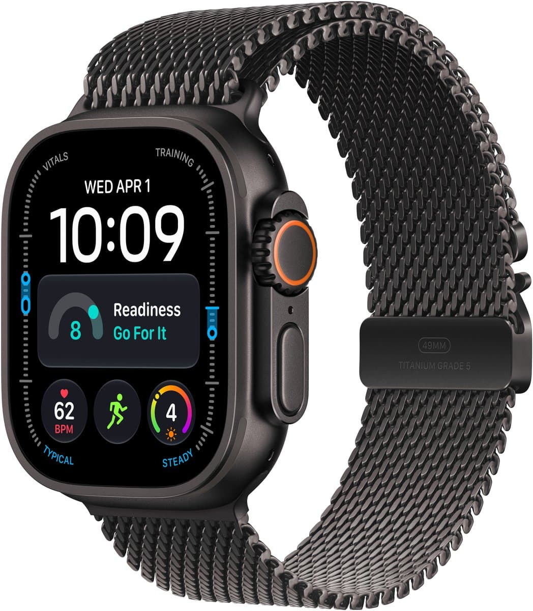 Apple Watch Ultra 4 Cellular 49mm Zwart Milanese Band L
