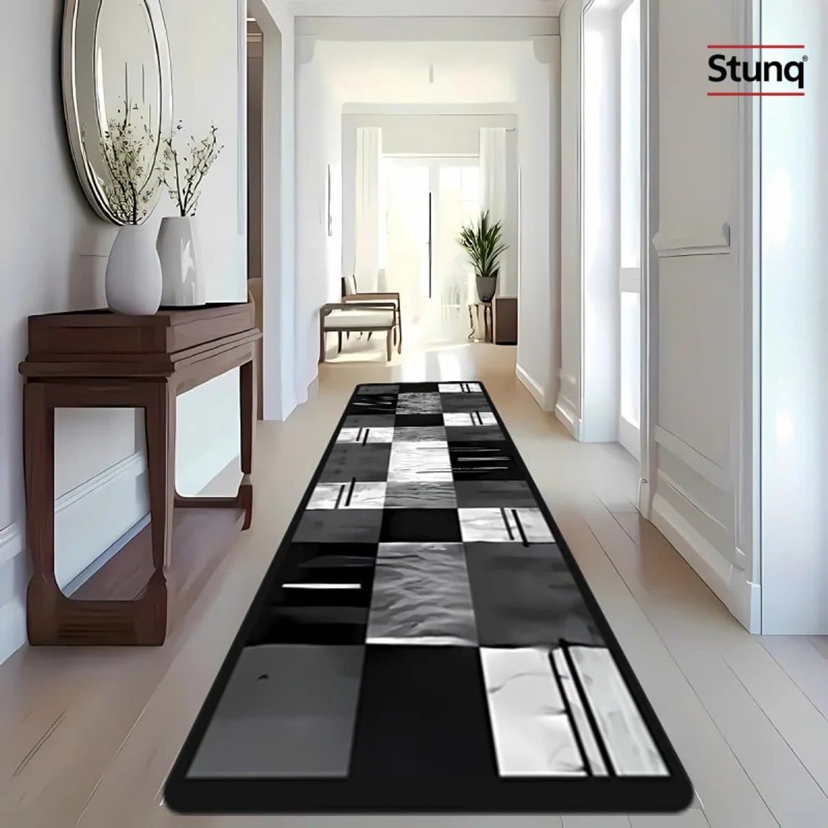 Stunq® Geometrische Patchwork Gangloper - Antislip Vloermat