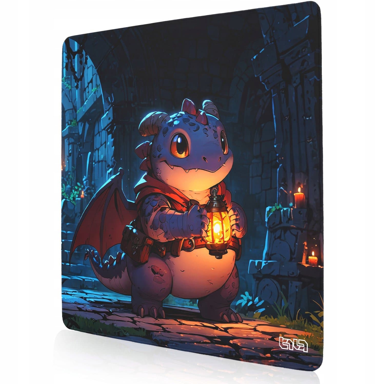 TILT Muismat 50x50cm - Draak met Lantaarn - HD Print