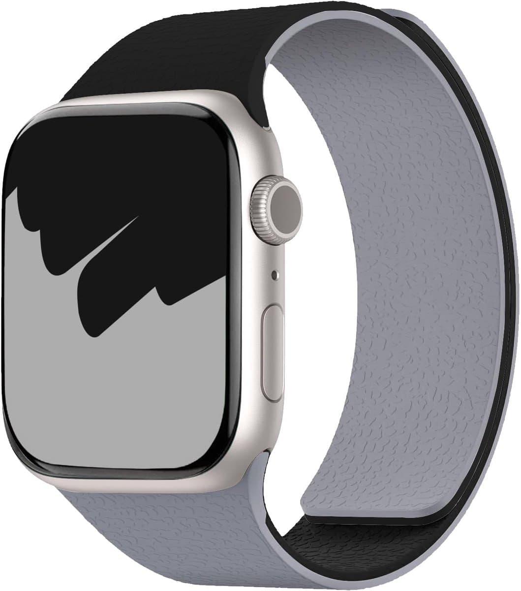 Siliconen armband voor Apple Watch 46 mm 42 mm 44 mm 45 mm 49 mm, dames heren tweekleurige magnetische - ShopVlot