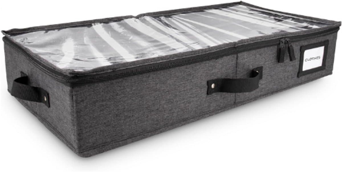 Onderbed Opbergdozen - Extra Dikke Kartonnen Opbergboxen 33x17x6 cm - Met Dubbele Handgrepen En Transparant PVC Deksel - Stevige Onderbed Opbergoplossing