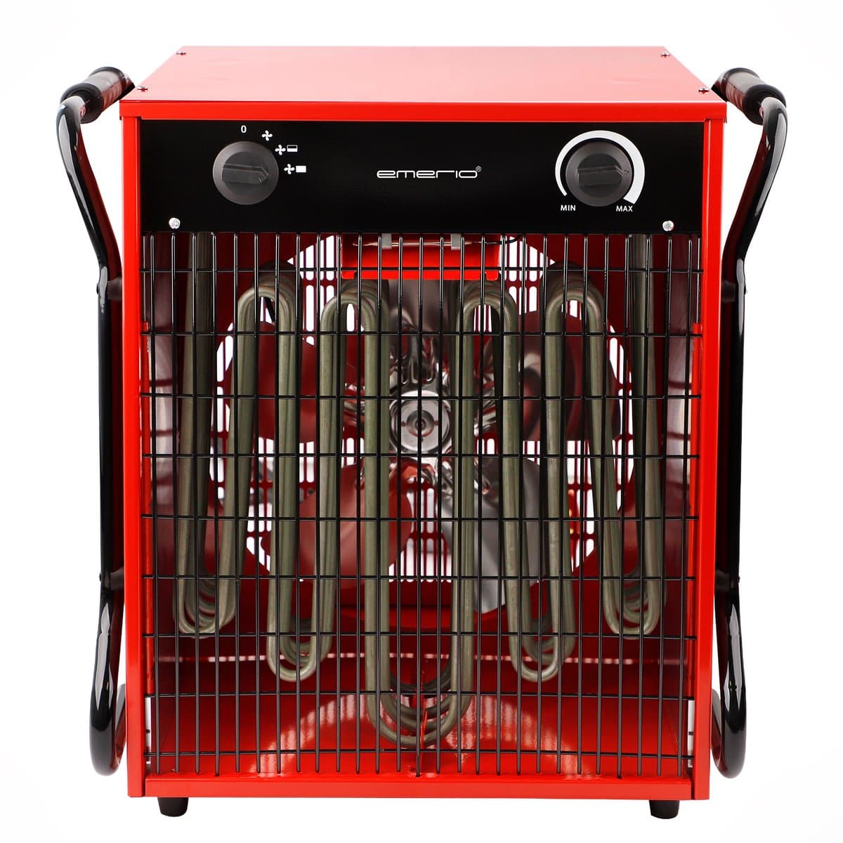 Emerio Power Ventilatorkachel - Bouwkachel - Werkplaatskachel - 150 m² - 15000W - 400V - 2 Temperatuur instellingen - Regelbare thermostaat - 1.2m snoer - IP24 - Omvalbeveiliging - Ventilatiefunctie - FH-117330 Rood