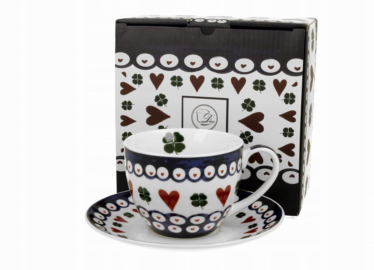 INDIGO 3 Porseleinen Kop & Schotel 250ml - Geluk op Tafel